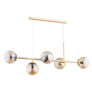 Lampa wisząca złoto-bursztynowa Dansa 5xE14x40W wym: 80x110x31 cm Alfa 834443 Lampa wisząca złoto-bursztynowa Dansa 5xE14x40W wym: 80x110x31 cm Alfa 834443