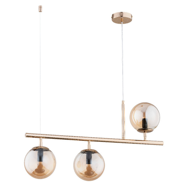 Lampa wisząca złoto-bursztynowy ABAKUS 3xE14x10W wym: 88x70,5x15 cm Alfa 854562