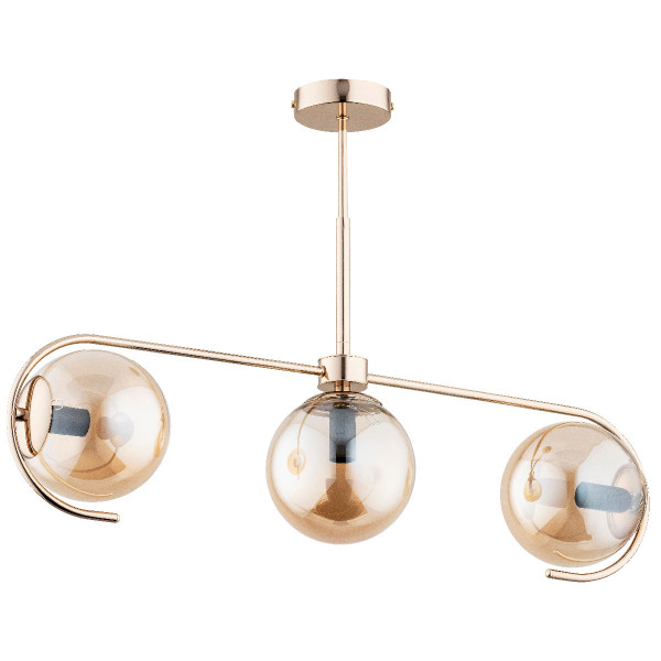 Lampa wisząca złoto-bursztynowy ASTANA 3xE14x10W wym: 47x72x15 cm Alfa 837904
