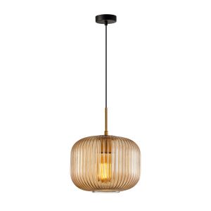 Lampa wisząca złoto-bursztynowy-czarna GAVINO 1xE27x40W Italux 854473 Lampa wisząca złoto-bursztynowy-czarna GAVINO 1xE27x40W Italux 854473