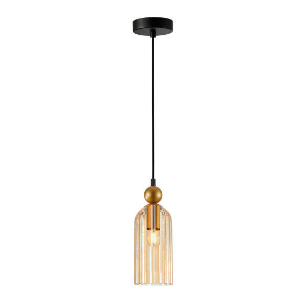 Lampa wisząca złoto-bursztynowy-czarna NARISA 1xE27x40W Italux 845922
