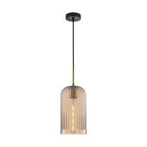 Lampa wisząca złoto-bursztynowy-czarna RENTI 1xE27x40W Italux 846401 Lampa wisząca złoto-bursztynowy-czarna RENTI 1xE27x40W Italux 846401
