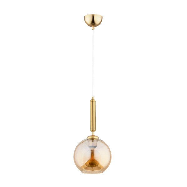 Lampa wisząca złoto-bursztynowy GRALL 1xE27x15W wym: 95x25x25 cm Alfa 838099