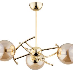 Lampa wisząca złoto-bursztynowy KOSMITO 3xE14x40W wym: 47x49x49 cm Alfa 854182 Lampa wisząca złoto-bursztynowy KOSMITO 3xE14x40W wym: 47x49x49 cm Alfa 854182