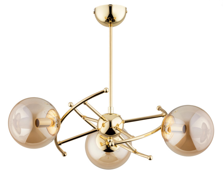 Lampa wisząca złoto-bursztynowy KOSMITO 3xE14x40W wym: 47x49x49 cm Alfa 854182