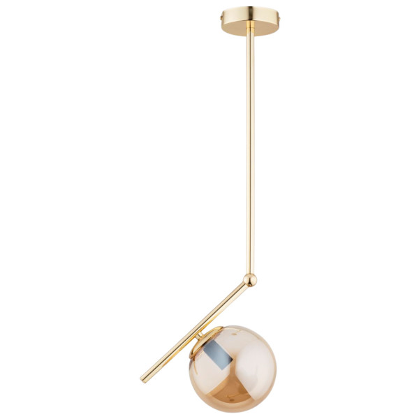 Lampa wisząca złoto-bursztynowy LIBERTY 1xE14x10W wym: 68x15x24 cm Alfa 841855