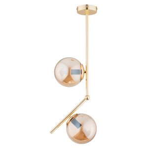 Lampa wisząca złoto-bursztynowy LIBERTY 2xE14x10W wym: 68x15x24 cm Alfa 841669 Lampa wisząca złoto-bursztynowy LIBERTY 2xE14x10W wym: 68x15x24 cm Alfa 841669