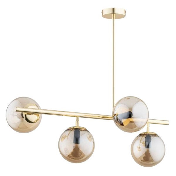 Lampa wisząca złoto-bursztynowy LUNGO 4xE14x40W wym: 65x75,5x38,5 cm Alfa 854739