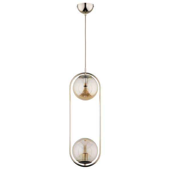 Lampa wisząca złoto-bursztynowy OVAL 2xE14x10W wym: 80x15x18,5 cm Alfa 841673