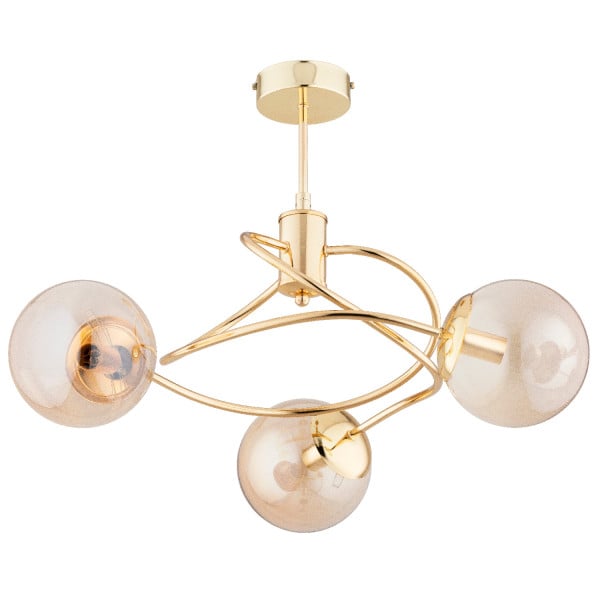 Lampa wisząca złoto-bursztynowy TOSCA 3xE14x10W wym: 42x57x57 cm Alfa 854782