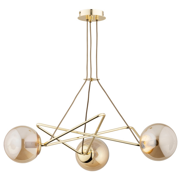 Lampa wisząca złoto-bursztynowy TRISTAN 3xE14x10W wym: 58x60x60 cm Alfa 837928