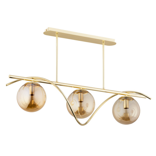 Lampa wisząca złoto-bursztynowy VARNA 3xE14x10W wym: 50x75x22 cm Alfa 854314