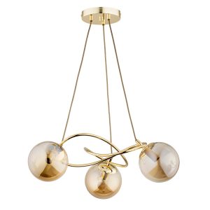 Lampa wisząca złoto-bursztynowy VELTA 3xE14x10W wym: 56x60x60 cm Alfa 854439 Lampa wisząca złoto-bursztynowy VELTA 3xE14x10W wym: 56x60x60 cm Alfa 854439