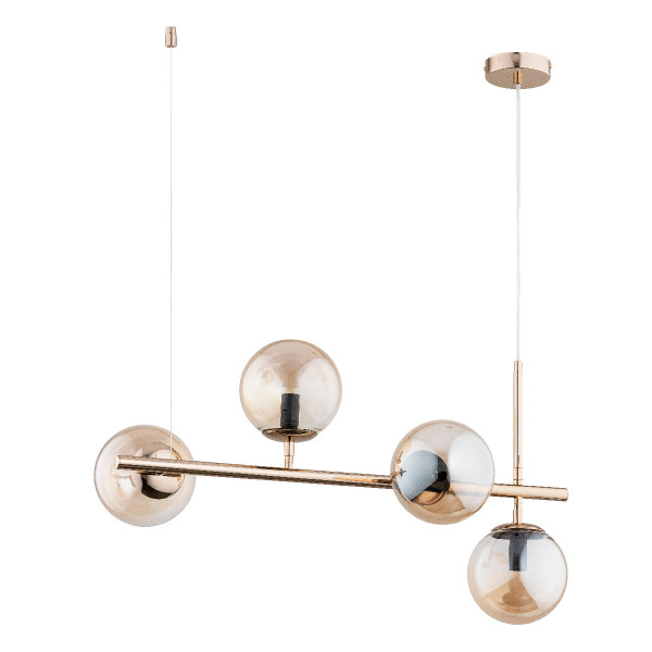 Lampa wisząca złoto-bursztynowy VINCI 4xE14x10W wym: 92x31,5x71 cm Alfa 854161