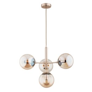 Lampa wisząca złoto-bursztynowy VOLDA 4xE14x10W wym: 80x50x50 cm Alfa 836183 Lampa wisząca złoto-bursztynowy VOLDA 4xE14x10W wym: 80x50x50 cm Alfa 836183