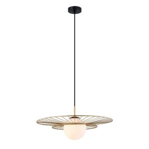 Lampa wisząca złoto-czarna-biała Alison 1xE27x40W wym: 90x50x50 cm Italux 860014