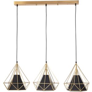 Lampa wisząca złoto-czarna HIRA 3xE27x20W wym: 135x28x100 cm Polux 852204 Lampa wisząca złoto-czarna HIRA 3xE27x20W wym: 135x28x100 cm Polux 852204