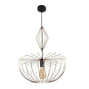 Lampa wisząca złoto-czarna JASMINA 1xE27x20W wym: 138,5x40x40 cm Polux 846448 Lampa wisząca złoto-czarna JASMINA 1xE27x20W wym: 138,5x40x40 cm Polux 846448