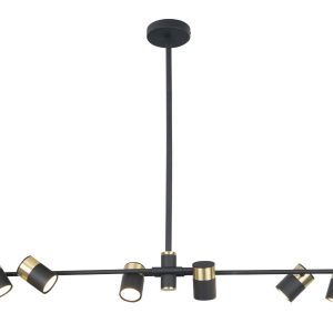 Lampa wisząca złoto-czarna PUMA 6xGU10x5W wym: 72,5x95x12 cm Maxlight 846342