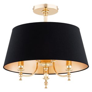 Lampa wisząca złoto-czarna ROSETTA 3xE14x10W wym: 48x55x55 cm Alfa 837390