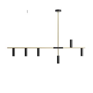 Lampa wisząca złoto-czarna TREVO 6xGU10x35W wym: 86x126x10 cm Aldex 856432