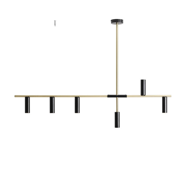 Lampa wisząca złoto-czarna TREVO 6xGU10x35W wym: 86x126x10 cm Aldex 856432