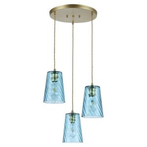 Lampa wisząca złoto-niebieska Azurine 3xE27x40W wym: 175x42x15,3 cm Rabalux 952588 Lampa wisząca złoto-niebieska Azurine 3xE27x40W wym: 175x42x15,3 cm Rabalux 952588