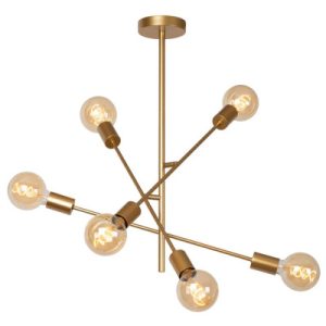 Lampa wisząca złoto-odcienie złota LESTER 6xE27x40W wym: 83x59x59 cm Lucide 850850 Lampa wisząca złoto-odcienie złota LESTER 6xE27x40W wym: 83x59x59 cm Lucide 850850