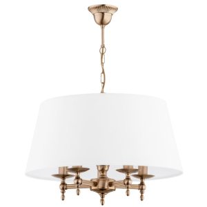 Lampa wisząca złoto-patyna-biała ROKSANA 5xE14x10W wym: 65x50x50 cm Alfa 836233 Lampa wisząca złoto-patyna-biała ROKSANA 5xE14x10W wym: 65x50x50 cm Alfa 836233