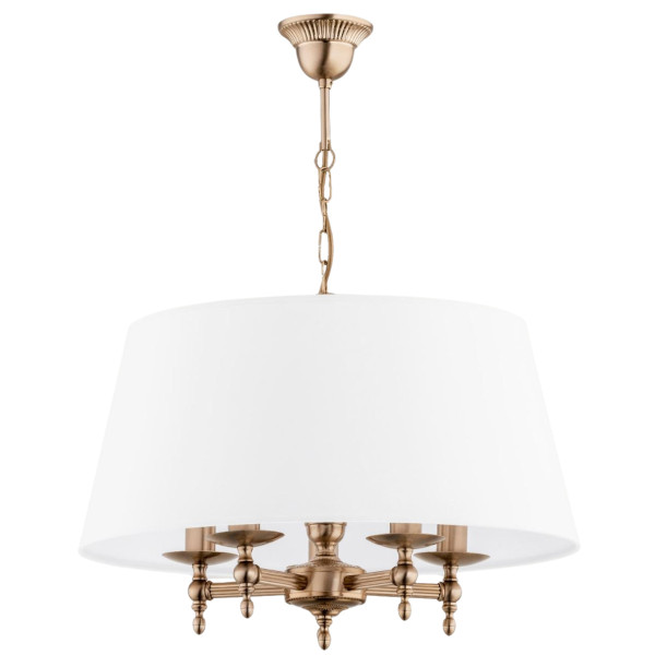 Lampa wisząca złoto-patyna-biała ROKSANA 5xE14x10W wym: 65x50x50 cm Alfa 836233