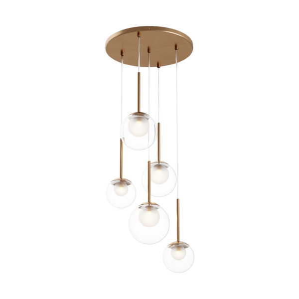 Lampa wisząca złoto-przezroczysta Basic form 5xG9x20W Maytoni 849276