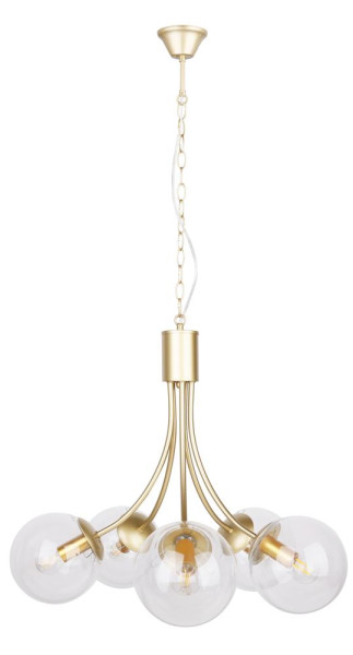 Lampa wisząca złoto-przezroczysta DANI 5xE14x40W Candellux 360467