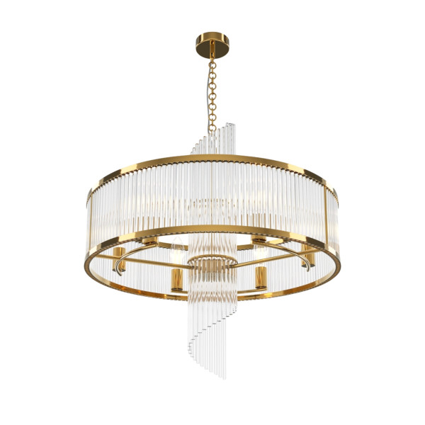 Lampa wisząca złoto-przezroczysta Frame 6xE14x60W Maytoni 856603