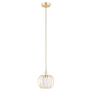 Lampa wisząca złoto-przezroczysta KRISTAL 1xE27x15W wym: 90x20x20 cm Alfa 841899 Lampa wisząca złoto-przezroczysta KRISTAL 1xE27x15W wym: 90x20x20 cm Alfa 841899