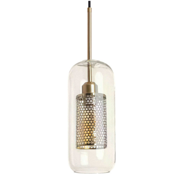 Lampa wisząca złoto-przezroczysta Nobile 1xE27x40W Abruzzo 852105