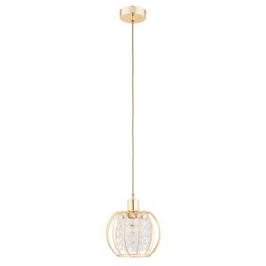 Lampa wisząca złoto-przezroczysty KRISTAL 1xE27x15W wym: 90x20x20 cm Alfa 841631 Lampa wisząca złoto-przezroczysty KRISTAL 1xE27x15W wym: 90x20x20 cm Alfa 841631