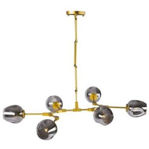 LAMPA WISZĄCA złoto-szara 130cm MODERN ORCHID-6 184693 LAMPA WISZĄCA złoto-szara 130cm MODERN ORCHID-6 184693