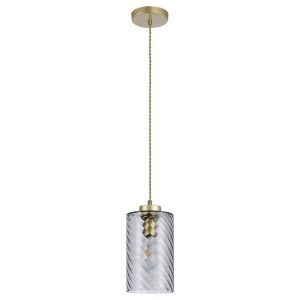 Lampa wisząca złoto-szkło dymne Sheila 1xE27x40W wym: 180x15x15 cm Rabalux 959167 Lampa wisząca złoto-szkło dymne Sheila 1xE27x40W wym: 180x15x15 cm Rabalux 959167