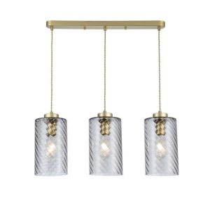 Lampa wisząca złoto-szkło dymne Sheila 3xE27x40W wym: 180x67x15 cm Rabalux 851418 Lampa wisząca złoto-szkło dymne Sheila 3xE27x40W wym: 180x67x15 cm Rabalux 851418