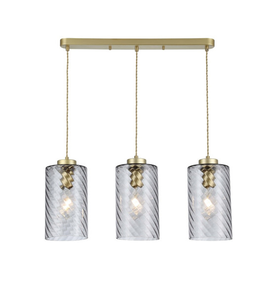 Lampa wisząca złoto-szkło dymne Sheila 3xE27x40W wym: 180x67x15 cm Rabalux 851418