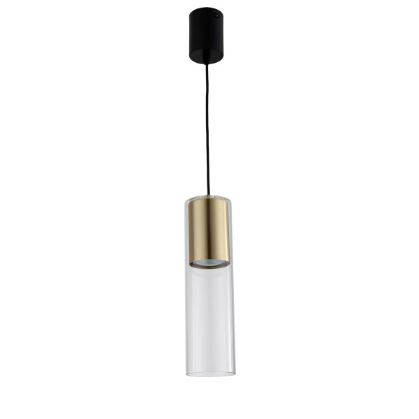 Lampa wisząca złoto-transparentna-czarna Manacor 1xGU10x50W Light Prestige 852182