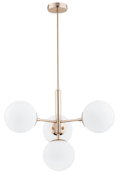 Lampa wisząca złoty antyczny-biała VOLDA 4xE14x40W wym: 80x50x50 cm Alfa 953243