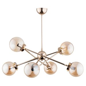 Lampa wisząca złoty antyczny-bursztynowy SAGITO 6xE14x40W Alfa 852050 Lampa wisząca złoty antyczny-bursztynowy SAGITO 6xE14x40W Alfa 852050