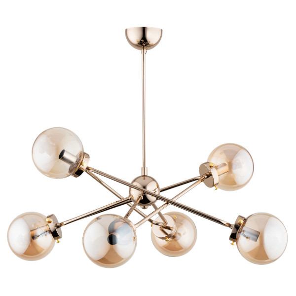 Lampa wisząca złoty antyczny-bursztynowy SAGITO 6xE14x40W Alfa 852050