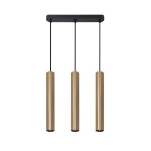 Lampa wisząca złoty galwanizowano-satynowa czerń LUNGOMARE 3xGU10x10W Polux 846372 Lampa wisząca złoty galwanizowano-satynowa czerń LUNGOMARE 3xGU10x10W Polux 846372