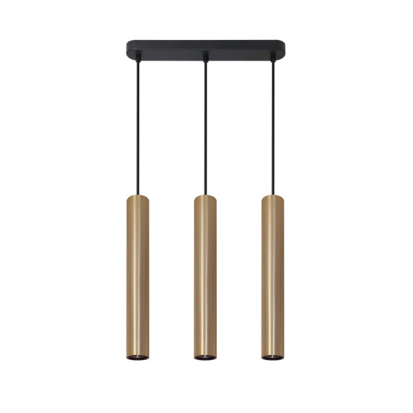 Lampa wisząca złoty galwanizowano-satynowa czerń LUNGOMARE 3xGU10x10W Polux 846372