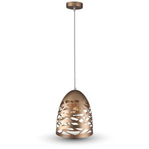 Lampa wisząca złoty mat VT-7200 1xE27x60W wym: 130x20x27 cm V-TAC 856342 Lampa wisząca złoty mat VT-7200 1xE27x60W wym: 130x20x27 cm V-TAC 856342