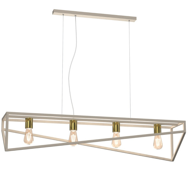 Lampa wisząca złoty połysk Gote 4xE27x15W wym: 125x100x25 cm Luminex 847952