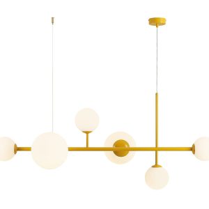 Lampa wisząca żółto-biała Dione 6xE14x15W wym: 110x130x62 cm Aldex 852755 Lampa wisząca żółto-biała Dione 6xE14x15W wym: 110x130x62 cm Aldex 852755