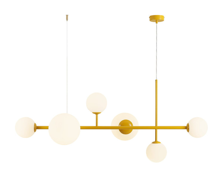 Lampa wisząca żółto-biała Dione 6xE14x15W wym: 110x130x62 cm Aldex 852755